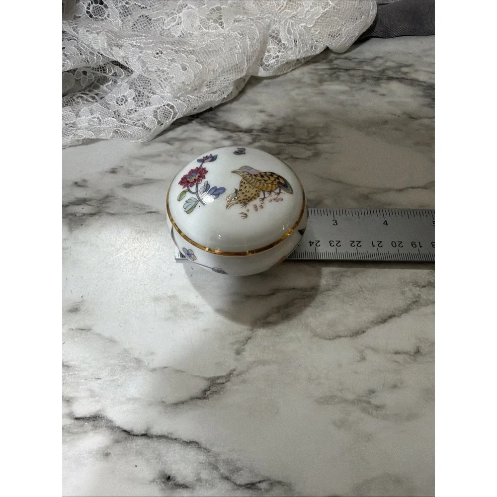 Haviland Golden Quail Round Lidded Box Limoges, France (A3206)